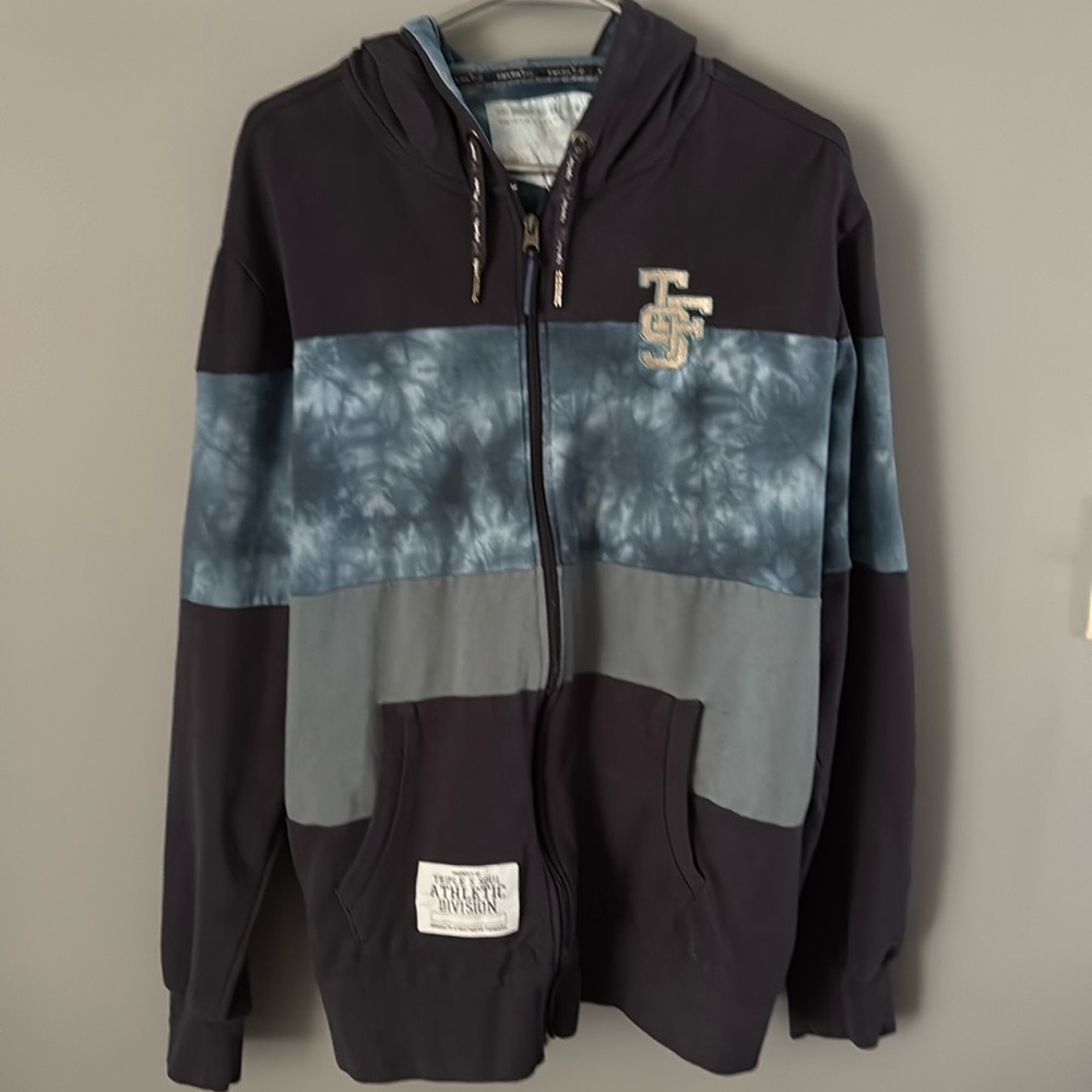 VINTAGE Triple Five Soul Men’s T5S Full Zip Hoodie Blue Size XLarge